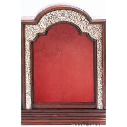 Hornacina Vintage Luis XVI - Marco de Plata y Madera de Roble con Tapizado Damasco