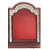 Hornacina Vintage Luis XVI - Marco de Plata y Madera de Roble con Tapizado Damasco