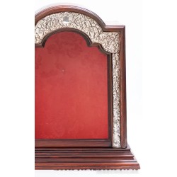Hornacina Vintage Luis XVI - Marco de Plata y Madera de Roble con Tapizado Damasco