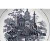 Plato de Loza Sevillana Pickman - Escena Oriental en Blanco y Negro
