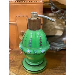 Frasco de Colonia Vintage - Pieza Decorativa en Verde con Detalles Florales
