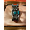 Brazalete Étnico de Plata Tibetana - Joya con Turquesas y Corales