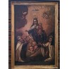 Óleo Barroco del Siglo XVII - Virgen del Carmen en Marco Dorado