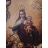 Óleo Barroco del Siglo XVII - Virgen del Carmen en Marco Dorado