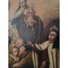 Óleo Barroco del Siglo XVII - Virgen del Carmen en Marco Dorado