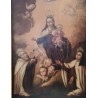 Óleo Barroco del Siglo XVII - Virgen del Carmen en Marco Dorado