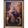 Óleo Barroco del Siglo XVII - Virgen del Carmen en Marco Dorado