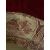 Plato de Cerámica Vintage Sarreguemines - Diseño Paisajístico en Tonos Rosa
