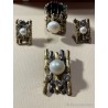 Conjunto de Joyería de Diseño Contemporáneo - Plata, Perlas y Gemas