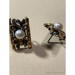 Conjunto de Joyería de Diseño Contemporáneo - Plata, Perlas y Gemas