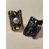 Conjunto de Joyería de Diseño Contemporáneo - Plata, Perlas y Gemas