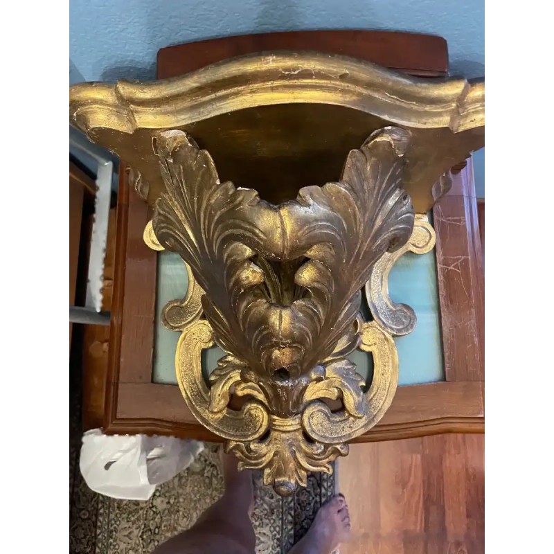 Ménsula Barroca Dorada - Pieza Decorativa de Estilo Ornamental Ménsula Barroca Dorada - Pieza Decorativa de Estilo Ornamental