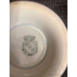 Cuencos de Porcelana Francesa Sarreguemines - Diseño Floral Azul y Blanco