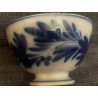 Cuencos de Porcelana Francesa Sarreguemines - Diseño Floral Azul y Blanco