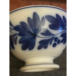 Cuencos de Porcelana Francesa Sarreguemines - Diseño Floral Azul y Blanco