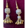 Borlas Decorativas de Joyería - Adorno en Metal Dorado y Circonitas