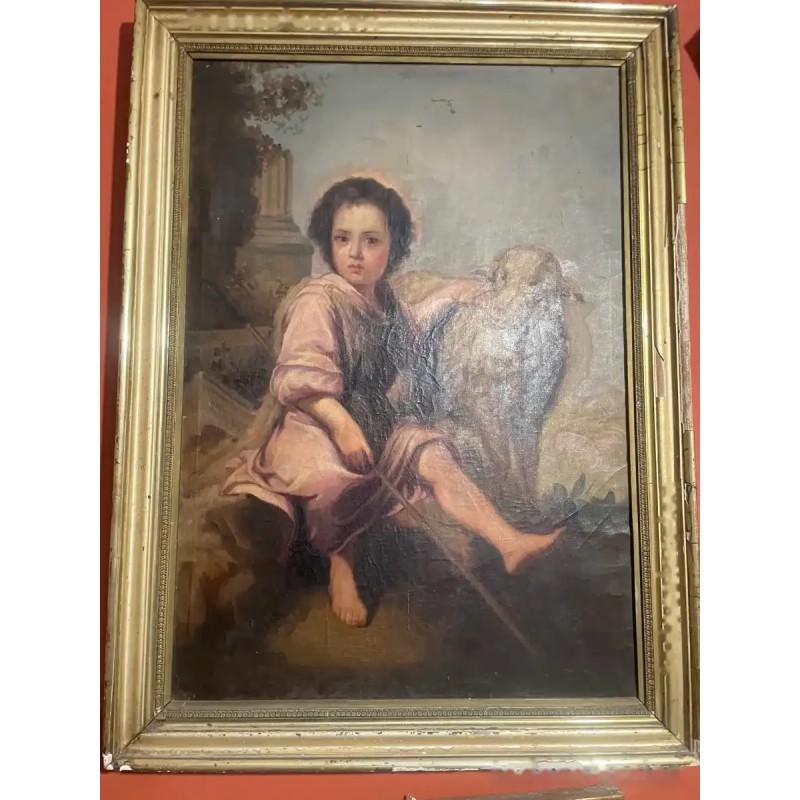 Óleo del Siglo XIX - Inspiración en la Escuela de Murillo Óleo del Siglo XIX - Inspiración en la Escuela de Murillo