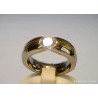Anillo de Titanio Bicolor Elegante - Joya Moderna con Circonita Brillante