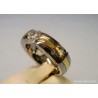 Anillo de Titanio Bicolor Elegante - Joya Moderna con Circonita Brillante