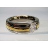 Anillo de Titanio Bicolor Elegante - Joya Moderna con Circonita Brillante
