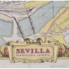 Mapa Histórico de Sevilla - Plano Vintage de Perspectiva General Años 50