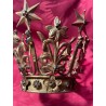 Corona Votiva Vintage para Imagen Religiosa - Diseño Barroco en Metal Dorado