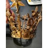 Corona Votiva Vintage para Imagen Religiosa - Diseño Barroco en Metal Dorado