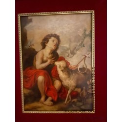 Pintura Religiosa Óleo - Réplica del Buen Pastor Estilo Bartolomé Esteban Murillo