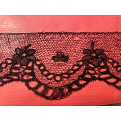 Encaje Vintage Negro - Pieza Textil Artesanal de Colección Histórica