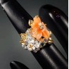Anillo de plata con flor de coral