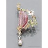 Broche de plata con turmalina de 12 ct.