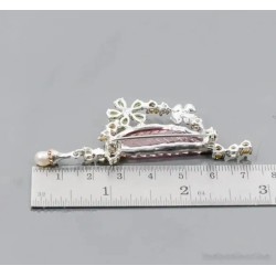 Broche de plata con turmalina de 12 ct.