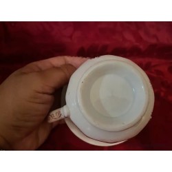 Taza de Desayuno Antigua Cartuja Pickman - Porcelana Modelo Vista Rosa Vintage