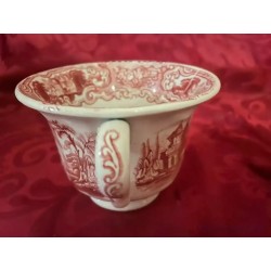 Taza de Desayuno Antigua Cartuja Pickman - Porcelana Modelo Vista Rosa Vintage