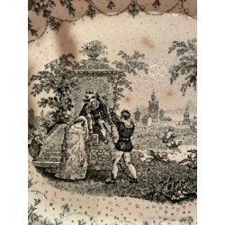 Bandeja Antigua La Cartuja Pickman - Porcelana Decorativa Escena Romántica