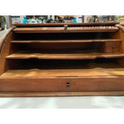 Antigua Papelera de Persiana - Escritorio Vintage Madera Diseño Rollup