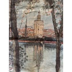 Pareja de Tapices Vintage Sevilla - Torres del Oro y Giralda Expo 1929 Colección