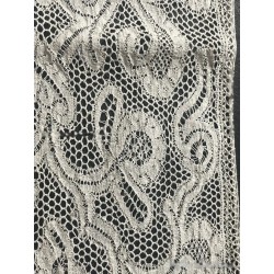 Encaje Antiguo de Bolillos Marfil - Puntilla Vintage 270cm x 9cm Diseño Floral