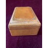 Caja Antigua de Cuero - Joyero Vintage con Cenefa Dorada Repujada Artesanal