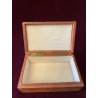 Caja Antigua de Cuero - Joyero Vintage con Cenefa Dorada Repujada Artesanal