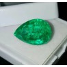 Esmeralda Colombiana Certificada 9.42ct - Gema Talla Pera Verde Esmeralda Natural