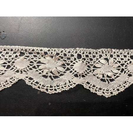 Encaje Antiguo de Bolillos con Flores - Puntilla Vintage Calada 420cm x 8cm