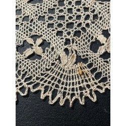 Encaje Antiguo de Bolillos Motivo Cruces - Puntilla Vintage 300cm x 10cm Artesanal