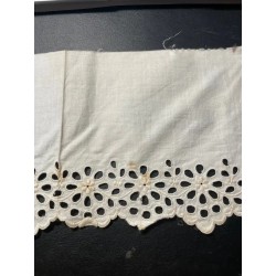 Tiraborda Antigua Lino Bordado - Cenefa Calada Richelieu 300cm x 14cm Vintage