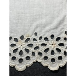 Tiraborda Antigua Lino Bordado - Cenefa Calada Richelieu 300cm x 14cm Vintage