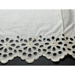 Tiraborda Antigua Lino Bordado - Cenefa Calada Richelieu 300cm x 14cm Vintage