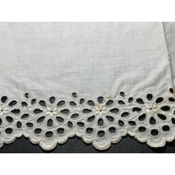 Tiraborda Antigua Lino Bordado - Cenefa Calada Richelieu 300cm x 14cm Vintage