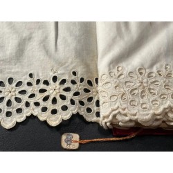 Tiraborda Antigua Lino Bordado - Cenefa Calada Richelieu 300cm x 14cm Vintage