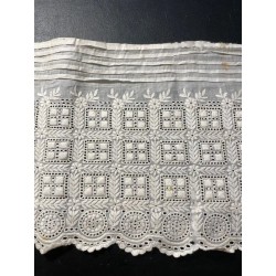 Tiraborda Antigua Bordado Richelieu - Cenefa Baptist Calado Geométrico 200 cm x 15 cm