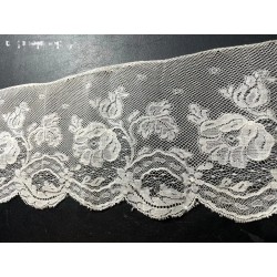 Encaje Antiguo de Malla con Flores - Puntilla Vintage 350cm x 11cm Estilo Valencienne